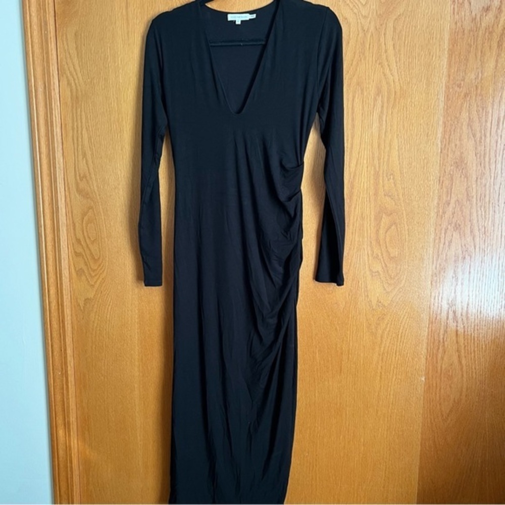 Good American size 2 black L/S bodycon midi dress